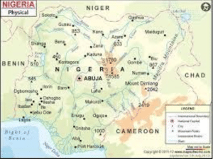 Figure: Map of Nigeria Showing Major Geographical Features